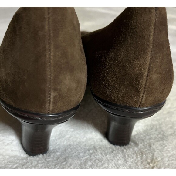 Sofft Varney Leather & Suede Size 8 1/2 Two Tone Brown Bow Pointed Toe Heel Pump - Picture 7 of 9